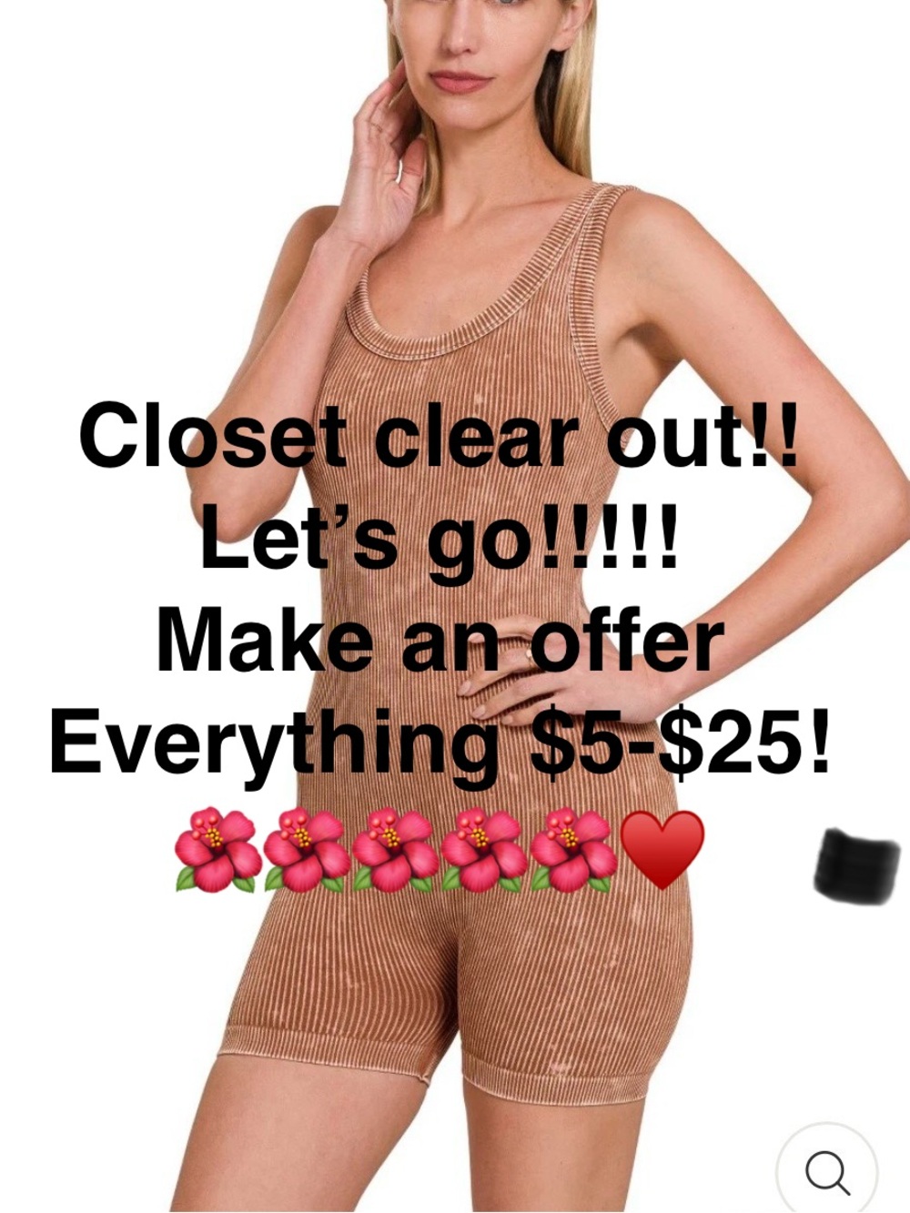 Ribbed Tank Top in Tan